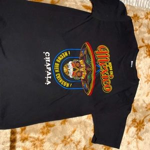 Black Tshirt with a skeleton design made in Mexico